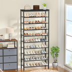 10-Tier Shoe Rack Organizer, Large Shoe Shelf with Metal Shelves, X Frames, Adjustable Shelves, Holds 40 Pairs, Black - Image 7
