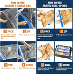 HIBAG Vacuum Storage Bags with Electric Pump, Vacuum Seal Bags for Clothing, Pillows, Blanket Bedding Comforters, 30 pack - Image 4