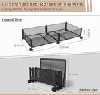 Under Bed Storage on Wheels, Upgraded 31.5 inch Large Rolling Under Bed Storage, Metal Foldable Underbed Drawers Organizer Tool-free Assembly Underbed Shoes Clothes Organize - Image 7