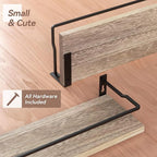 RICHER HOUSE 4-Piece Bathroom Paulownia Wood Shelves Set, Wall Mounted, Protected Guardrail, 20 lbs Weight Capacity - Carbonized Black - Image 4