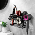 YIGII Hair Dryer Holder, 3 in 1 Hair Tools Organizer Blow Dryer Holder Adjustable Height Cabinet Door/Wall Mounted Bathroom Organizer and Storage for Hair Dryer, Flat Irons, Curing Wands - Image 6