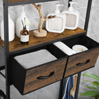 ETELI Over The Toilet Storage Cabinet Bathroom Storage Cabinet Over Toilet Fit Most Toilets Above Toilet Shelf Bathroom Shelf Organizer with Fabric Drawers, Rustic Brown - Image 3