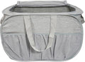 Collapsible Laundry Baskets with Lid, Foldable Laundry Basket with Pockets, Pop Up Laundry Hamper with Dual Handles, 99L Sturdy Hampers for Clothes, Groceries, Supplies, Tools, Grey by Bemkoo