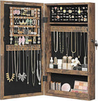 SONGMICS Lockable Jewelry Cabinet Armoire with Mirror, Wall-Mounted - Image 3