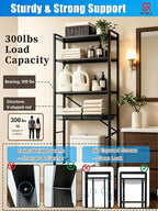 Pre-Welded Over The Toilet Storage Cabinet, 4-Tier 3-Screw Quick Install Bathroom Organizer, No Handyman Required, Laser Welding, eco-Friendly Paint Coating.（Black） - Image 6