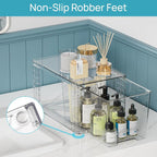 Vtopmart 3 Pack Clear Stackable Storage Drawers,Easy to Assemble Bathroom Organizers and Storage with handles,Plastic Drawers for Kitchen Pantry,Cabinet,Under Sink Organization - Image 7
