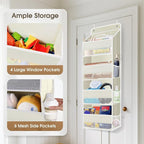 1Pack Over The Door Organizer Large Capacity Hanging Storage Room Organizer | 40 lb Capacity, Ultra-Sturdy, Foldable, Mesh Design with Clear Window, Space-Saving Organizer for Pantry, Nursery & Closet - Image 4