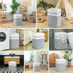 OIAHOMY 91L Laundry Hamper, XXXLarge Collapsible Laundry Basket Gray - Image 7