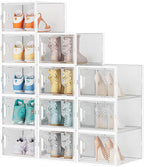 SIMPDIY XL Clear Shoe Storage Boxes, Stackable Shoe Organizer for Closet - Image 9
