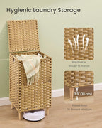 SONGMICS Laundry Hamper with Lid, PE Rattan, 25 Gallons (95 L) - Image 5