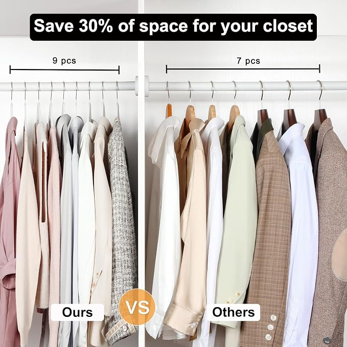 TOPIA HANGER White Wooden Hangers 10 Pack, 0.28 inch Slim Wood Clothes Hanger with Flat Design and Smooth Notches, Lightweight&Durable Space Saving Hangers for Shirt, Coat, Camisole-CT29W - Image 6