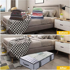 Onlyeasy Foldable Underbed Bags 2 Pack - Blankets Clothes Comforters Storage Bag Breathable Zippered Organizer for Bedroom with Clear Window and 4 Handles, 39.4x19.7x5.9 in, Linen-like Grey, MXDUBBP2 - Image 4