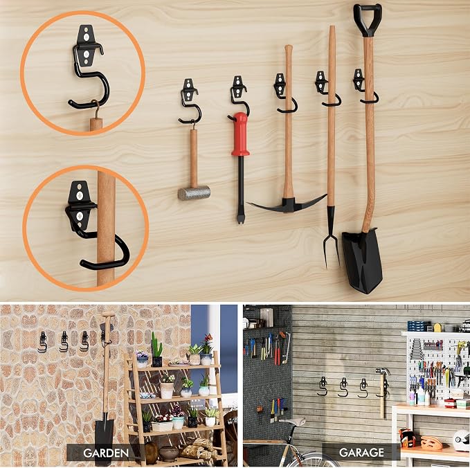 Broom Holder Wall Mount, 12Pack Tool Hangers Garage Wall Hanging Organizer - Image 6