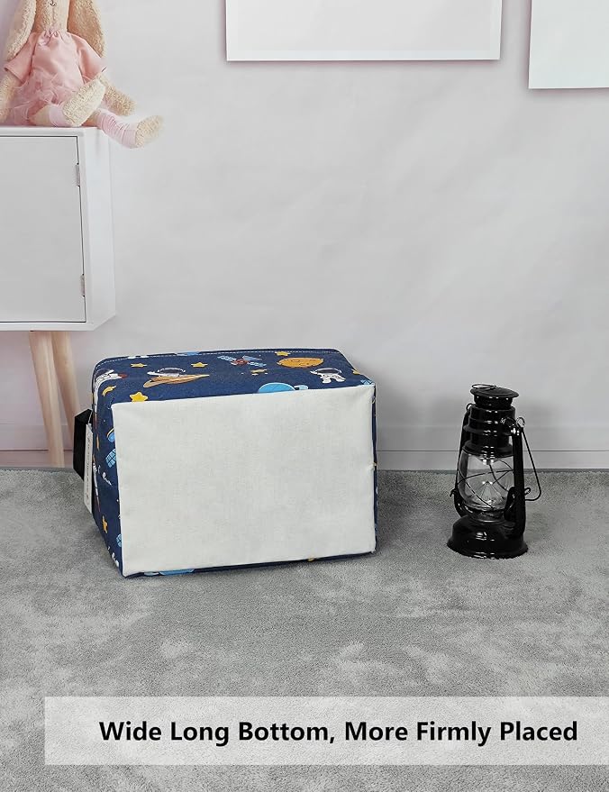 Rectangular Collapsible Laundry Basket with Side Handles, Star Astronaut - Image 4