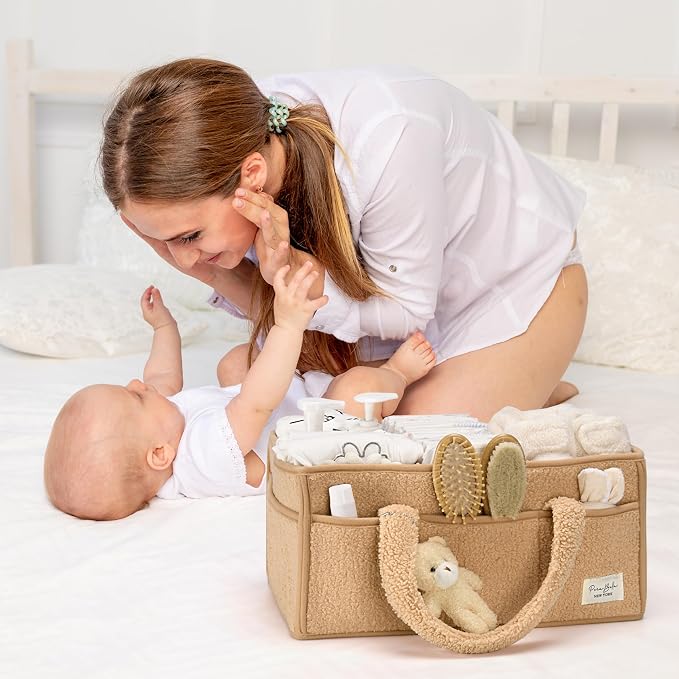 PeraBella Diaper Caddy Organizer for Changing Table, Storage Basket for Wipes, Gift for Baby Shower, Car Organizer, Nursery Organizer, Portable Storage - Image 4