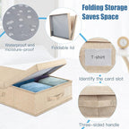 Supowin 2Pack Large Underbed Storage Containers Bin with Lids, Khaki | 6 Inches Tall Under Bed Storage Organizer Box with Handles, Foldable Closet Organizer for Clothes, Blankets, Seasonal Items - Image 4