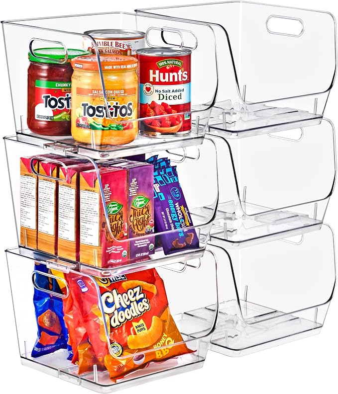Sorbus Clear Pantry Organizer with Stackable Storage Bins, Open Front - Image 8