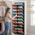 UVIAHOMI Over the Door Shoe Organizer for 20-30 Pairs, 10-Tier, Black - Image 4