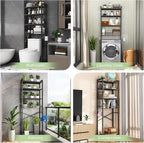 Kalrin Over-The-Toilet Storage Rack, 4-Tier Bathroom Organizer Shelf Over Toilet with Adjustable Shelf and Basket, Freestanding Space Saver Bathroom Shelves Above Toilet for Room (Pure Black) - Image 3