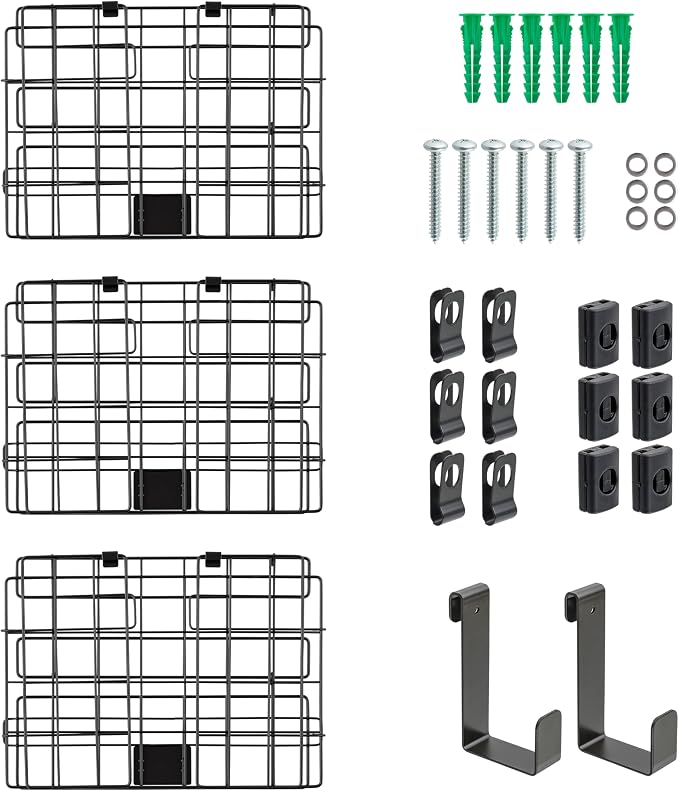 IRIS USA Over The Door Organizer, 3 Pack, Hanging or Wall Mount Wire Basket - Image 3