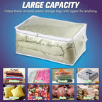 Large Storage Bag for Clothes, Jumbo Zipper Totes | 20 Gallon xxl, Flexible, Clear Extra Thick Plastic, Reinforced Handles, Double Zip - Image 5