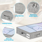 5 Inch Low Profile Under Bed Storage Drawer 4 Pack, Lightweight Underbed Clothes Storage Container Bins With NO STURCTURE, Shallow Storage Bag for Dorm & Home, With Clear Lids & Water-Resistant Fabric - Image 7
