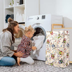 Odonata Slim Laundry Hamper Handles Collapsible Laundry Basket Thin Dirty Clothes Basket Narrow Laundry Bag Foldable Dirty Hamper 48L (Owl) - Image 5