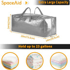 SpaceAid Heavy Duty Moving Bags, Extra Large Storage Totes W/Backpack Straps Strong Handles & Zippers, Alternative to Moving Boxes, Packing & Moving Supplies, Gley (10 Pack) - Image 2