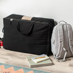 Soft Canvas Storage Bags with Zipper. Thick Breathable, 2pc King/Queen Comforter Organizer. Four Carrying Handles and Window. Large 25x19x9in Bag for Sheets Blankets Bedding Pillows, Clothes (Black) - Image 2