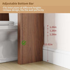 Arched Over the Toilet Storage Cabinet with Tempered Glass Doors, Walnut - Image 4