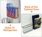 2 Pack Cabinet Door Organizer, Foil and Plastic Wrap Organizer, Wall Mounted Kitchen Organizers and Storage Wire Basket, Pantry Door Storage Kitchen Wrap, Black - Image 4