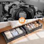 Yecaye 60 L Under Bed Storage with Wheels, 2 Pack Under Bed Storage Containers with Clear Window & Label, Rolling Under bed Shoe Storage organizer for Clothes, Shoes, Hemp Grey - Image 6