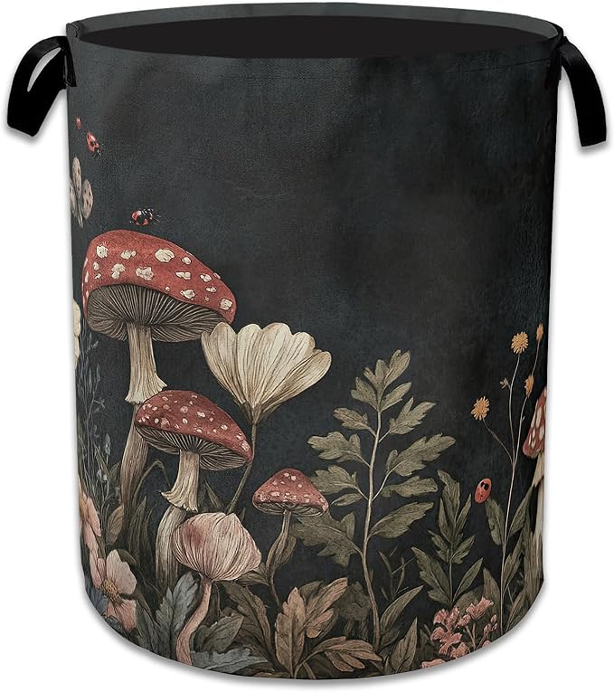 Mushrooms Forest Laundry Basket Collapsible Laundry Hamper, Oxford Cloth Storage Bin for Room/Bathroom/Bedroom/Dormitories 16" X 20.8" by NSMNSM