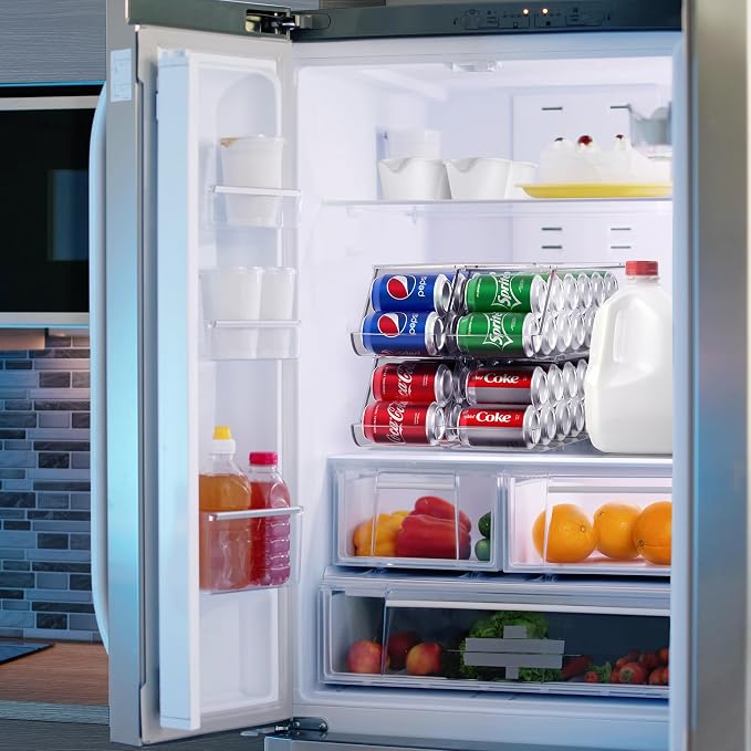 Sorbus Soda Can Organizer for Fridge & Freezer, Stackable with Lid (4 Pack) - Image 3