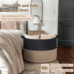 INDRESSME 115L Extra Large Woven Rope Blanket Basket Living Room, Mix Black - Image 5