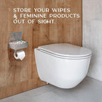 Day Moon™ - Toilet Paper Holder with Shelf - Modern Roll Holder for Bathroom - 1 Pack - Wall Mount - with Storage, Brushed Nickel - Image 7