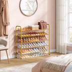 Hoctieon 5 Tier Shoe Rack for Closet, Durable Mesh Style Shoe Rack, Entryway Shoe Shelf, Shoe Storage Organizer for Hallway, Bedroom, Living Room, Wardrobe, Gold - Image 5