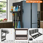 MUTUACTOR Heavy Duty Magnetic Broom Holder,Anti-slip Magnetic Tool Rack with Top Utility Shelf, Easy Assembly Broom Mop Organizer for Refrigerator Metal Cabinet Laundry Room Kitchen,3-Clamps 4-Hooks - Image 9