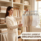 Pants Hangers with 20 Clips, Space Saving Hanging Closet Organizer (Grey) - Image 9