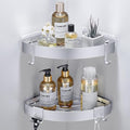 DUFU Adhesive Corner Shower Caddy with Hooks, Silver, 2 Pack by DUFU