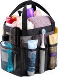 Lifewit Mesh Shower Caddy Portable for College Dorm Room Essentials with 7 Pockets, Freestanding Hanging Organizer Basket, Quick Dry Tote Bag for Camping, Bathroom, Beach, Travel, 1 Pack, Black by Lifewit