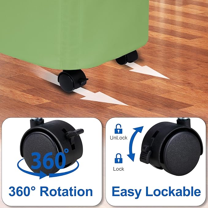 Slim Laundry Hamper with Wheels,20 Gal (75L) Rolling Laundry Basket with lid and wheels Clothes Hamper Foldable Tall Dirty Clothes Basket Sturdy Collapsible Clothes Hamper for Dorm,Laundry Room - Image 5