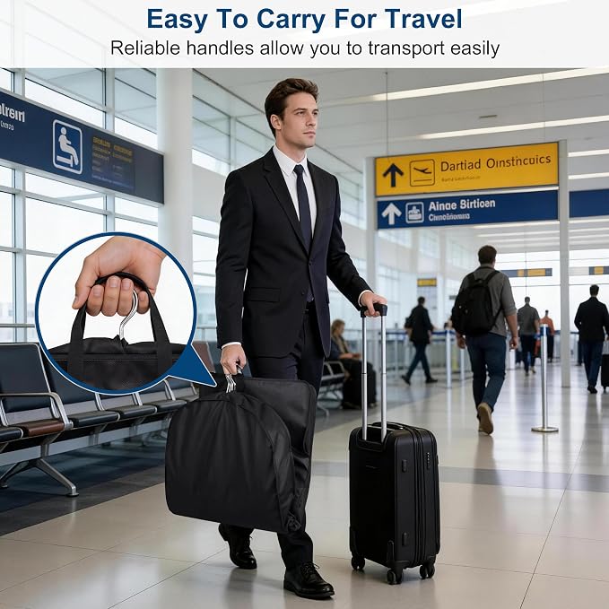 KIMBORA 43" Suit Bags for Closet Storage and Travel, Gusseted Hanging Garment Bags for Men Suit Cover With Handles for Clothes, Coats, Jackets, Shirts（3 Packs） - Image 8