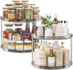 LAMU 2Pack 2 Tier Lazy Susan Organizer 12 inch Large Lazy Susan Turntable Rotating Spice Rack Organization for Cabinet, Kitchen, Pantry, Countertop, Bathroom, Vanity, Medicine Cabinet Organizer, Grey by YourHome-OrganizationHelper