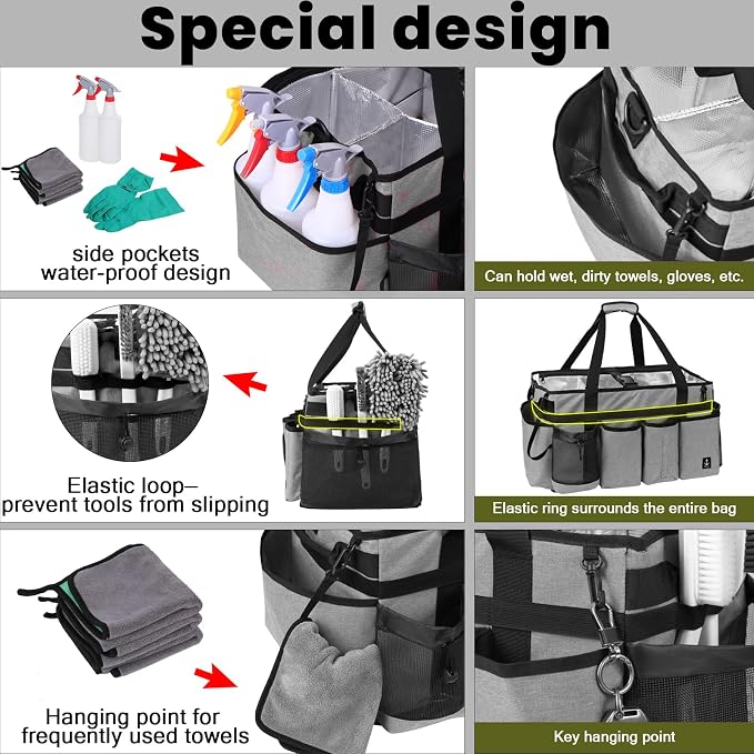 Extra large Cleaning Caddy Bag Built-in hard plastic Aluminum foil lining - Image 5