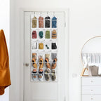 Simple Houseware 24 Pockets Large Clear Over the Door Shoe Organizer, White | 56" x 22.5", 4 Durable Metal Hooks, 5" x 9" Pocket Size, Multipurpose - Image 8