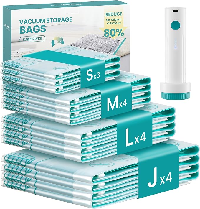 SONGMICS Vacuum Storage Bags, Rechargeable Portable Electric Pump, 15 Pack by Unknown