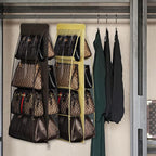 Lirex Handbag Hanging Purse Organizer for Closet, 8 Pocket Handbag Storage Organizer Hanger Oxford Cloth Closet Organizer for Family Closet Bedroom, Foldable and Universal Fit, Dark Brown - Image 2