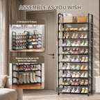 Shoe Rack, 10 Tier Shoe Storage Organizer,Fit 30-35 Pairs Shoes,Metal Tall Shoe Shelf for Closet,Entryway, Hallway,Garage,Bedroom,Cloakroom - Image 5