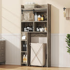 kepptory Over the Toilet Cabinet with Sliding Barn Door，Dark Grey - Image 8